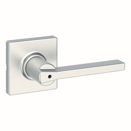 Kwikset Casey Lever with Square Rose Privacy Door Lock with 6AL Latch and RCS Strike Satin Nickel Finish 300CSLSQT-15